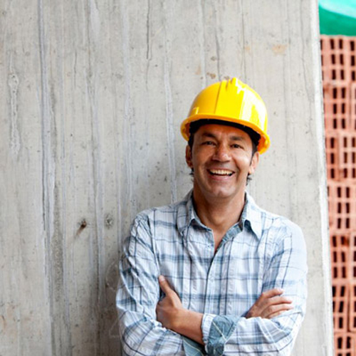 Construction man smiling